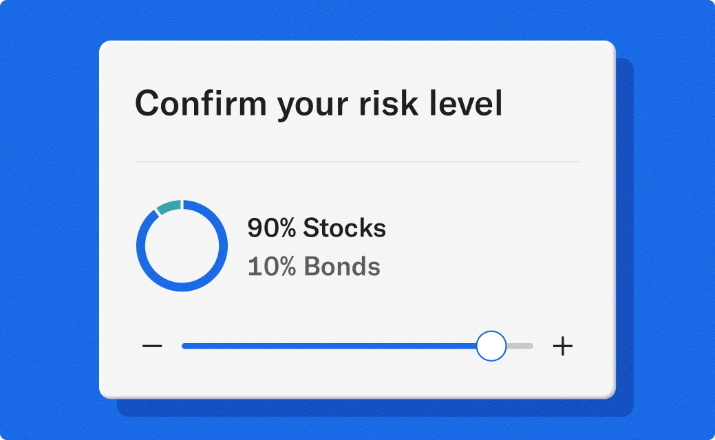 An illustration of Betterment's asset allocation slider.
